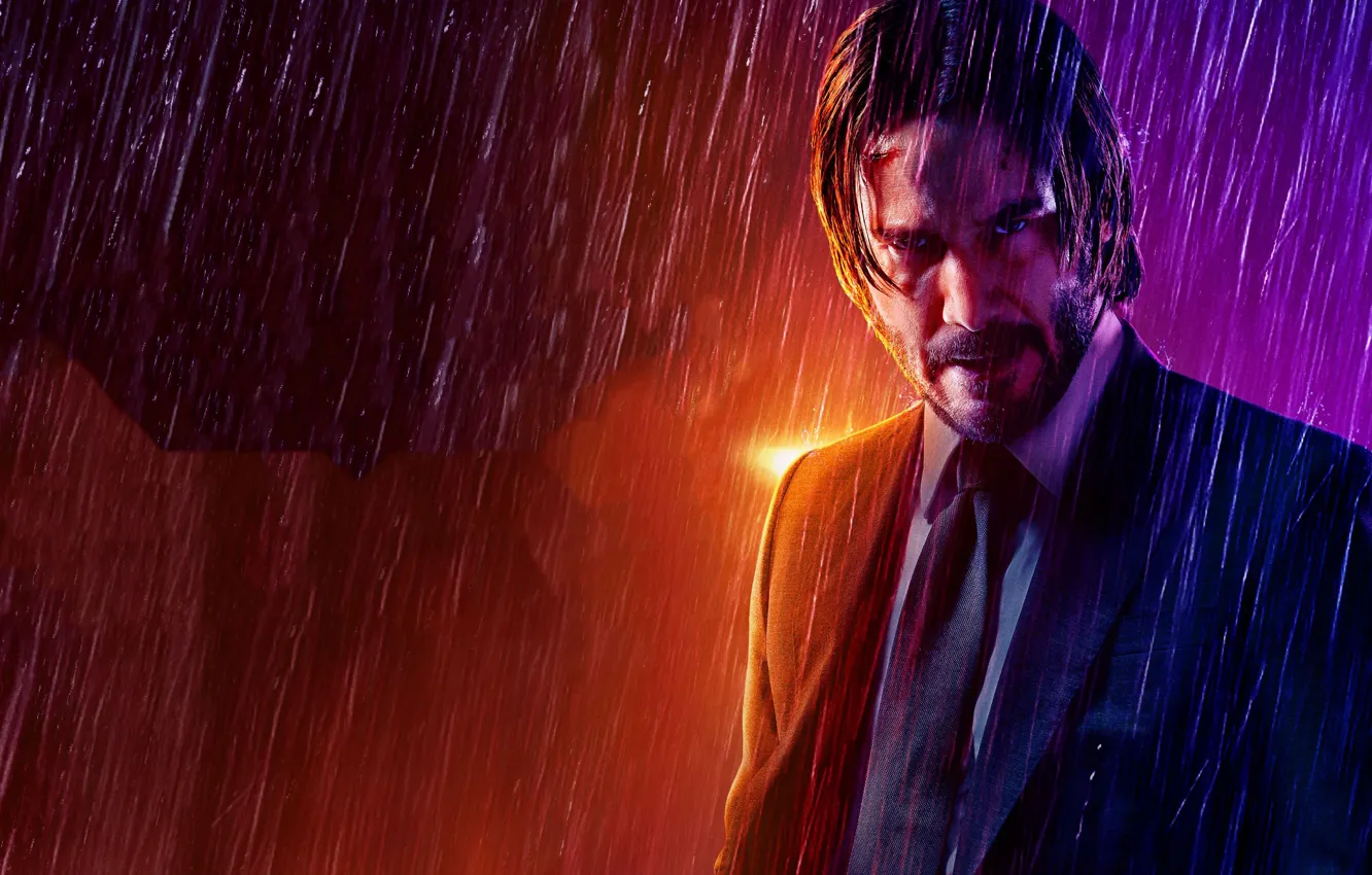 Photo wallpaper rain, Keanu Reeves, Keanu Reeves, Parabellum, John Wick, Chapter 3, Dean PEC