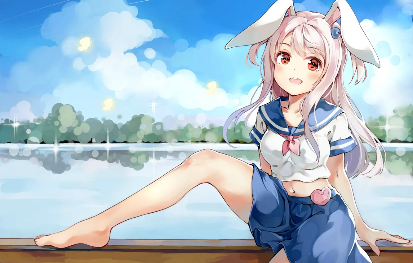 Photo wallpaper girl, bridge, feet, skirt, Tagme (Character), zhanjian shaonu, situmey