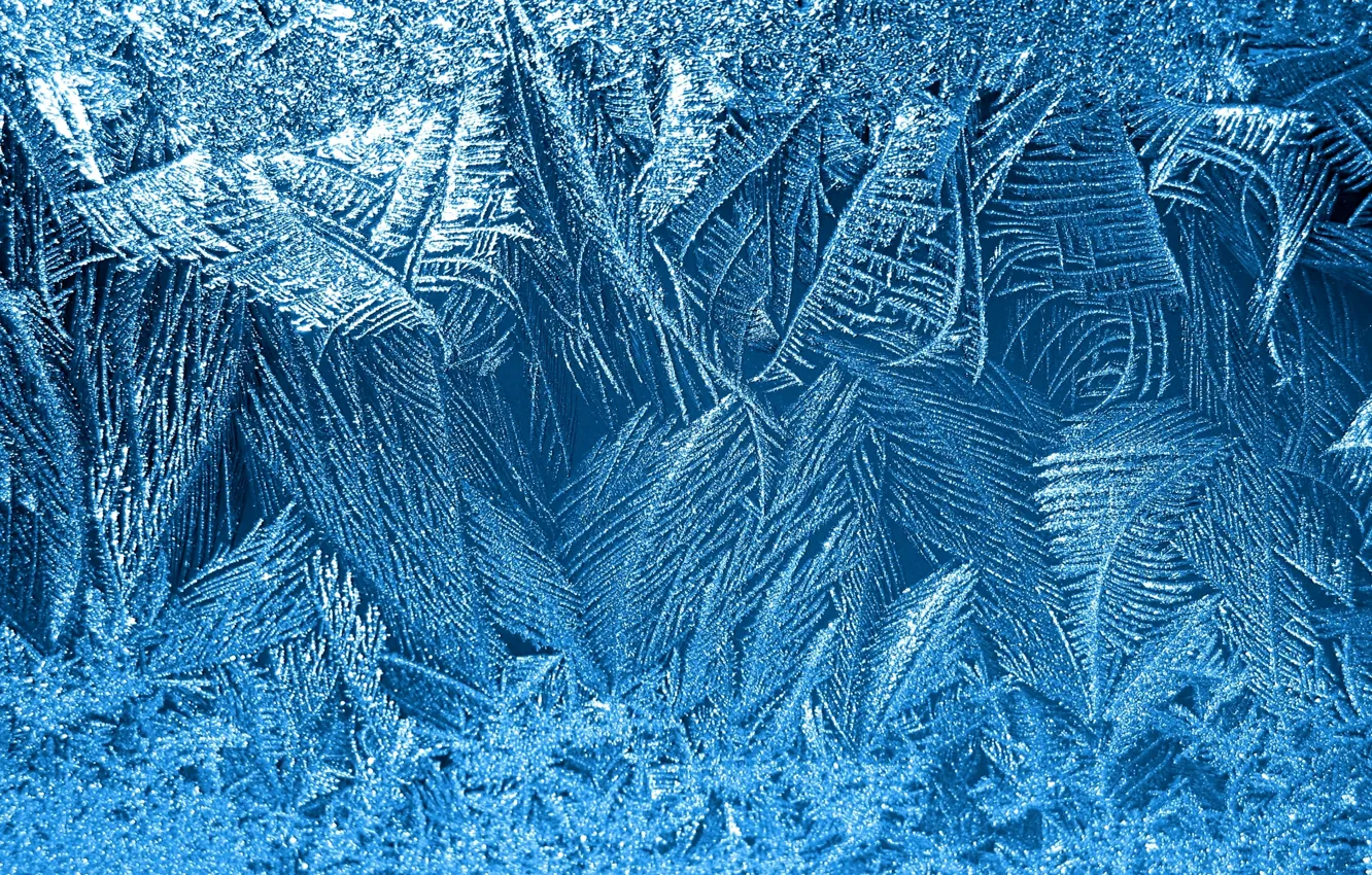 Photo wallpaper winter, snowflakes, pattern, frost