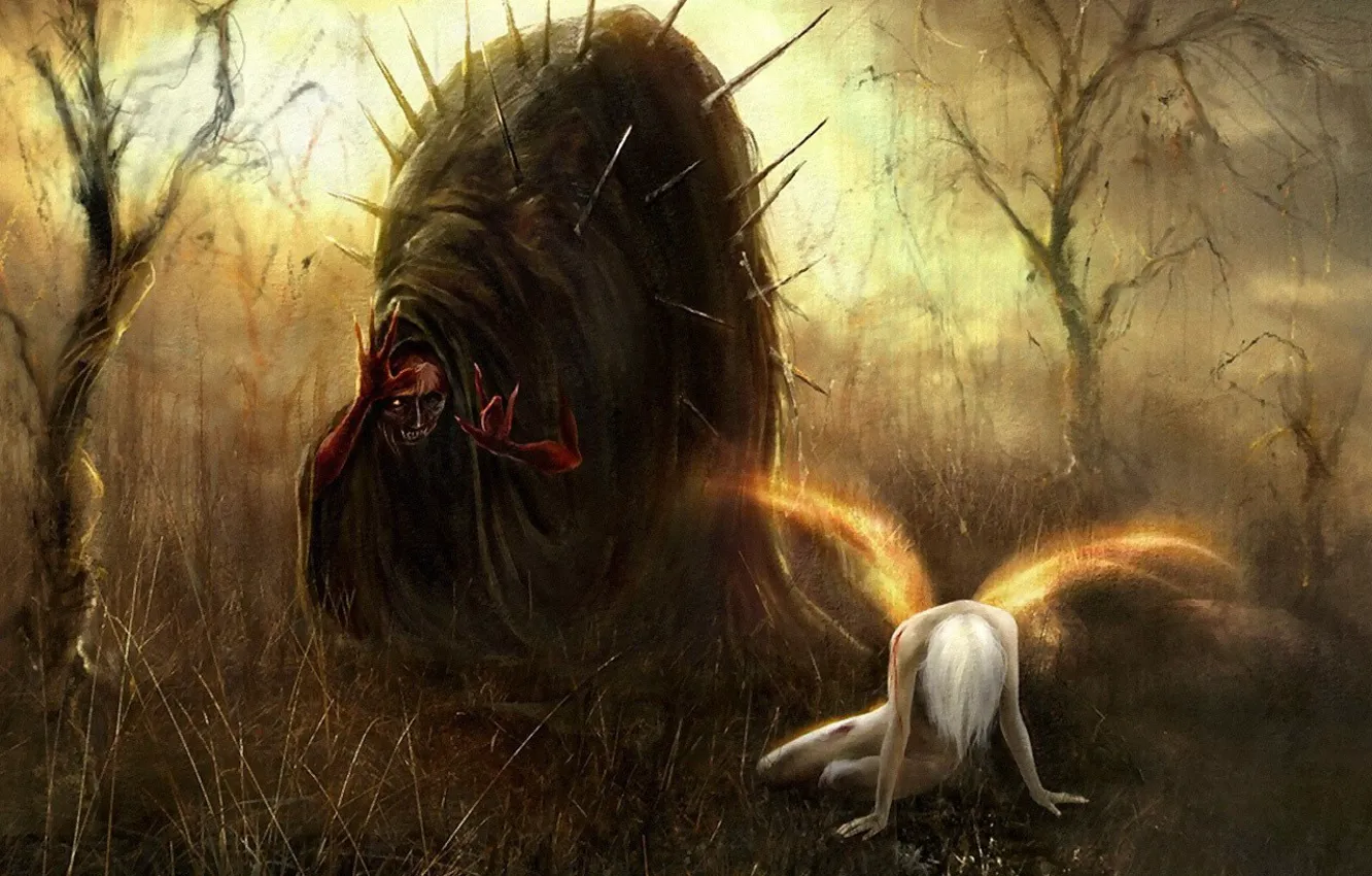 Photo wallpaper needle, monster, angel