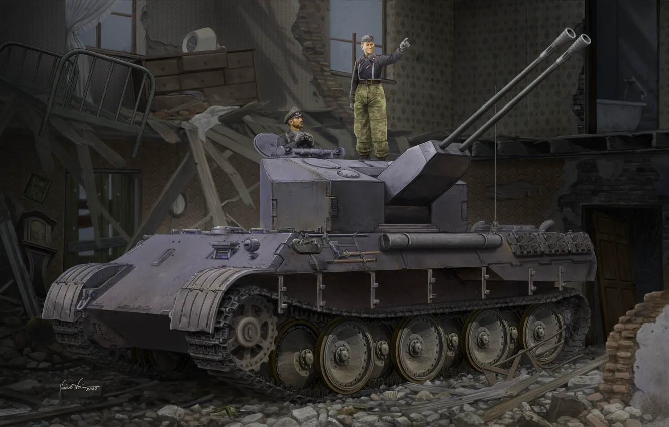 Photo wallpaper Germany, prototype, armor, APU, FLAKPANZER V