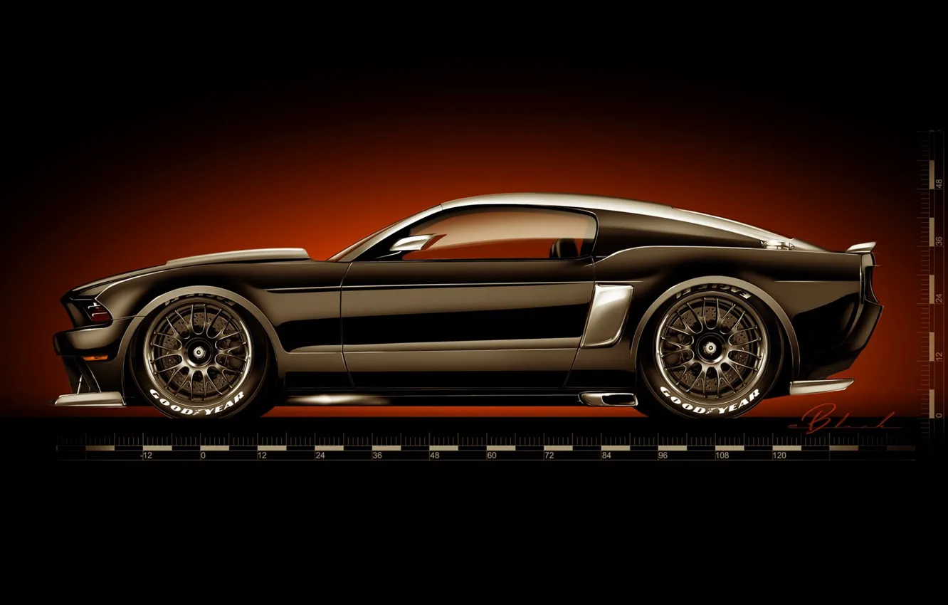 Photo wallpaper tuning, figure, Ford Mustang, Ford, muscle car, Hollywood Hot Rods