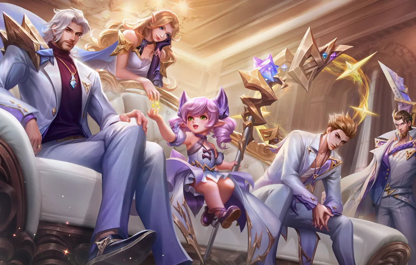 Photo wallpaper weapons, arena, poses, the characters in the game, online, video game, MOB, Arena of Valor