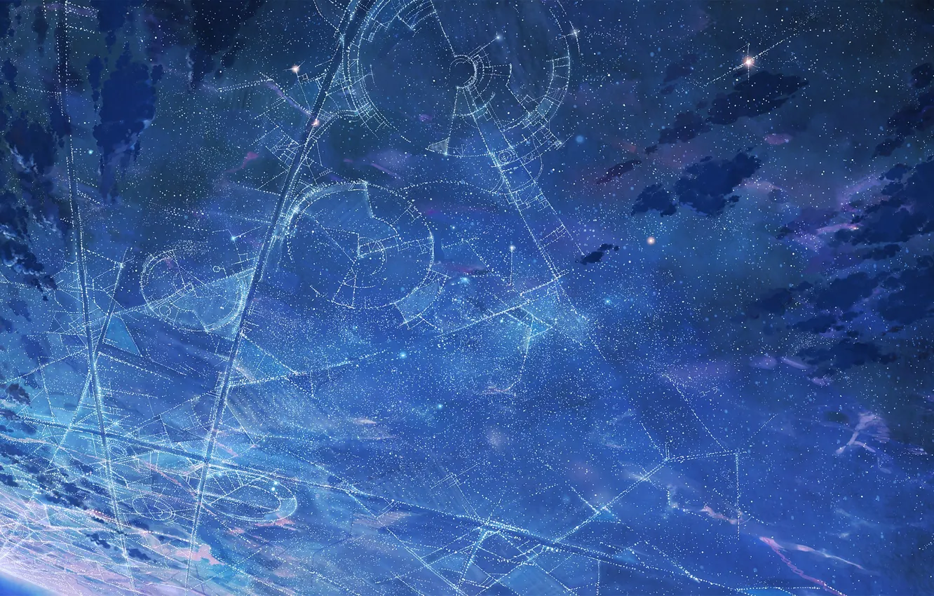 Photo wallpaper the sky, stars, night, anime, art, anime, art