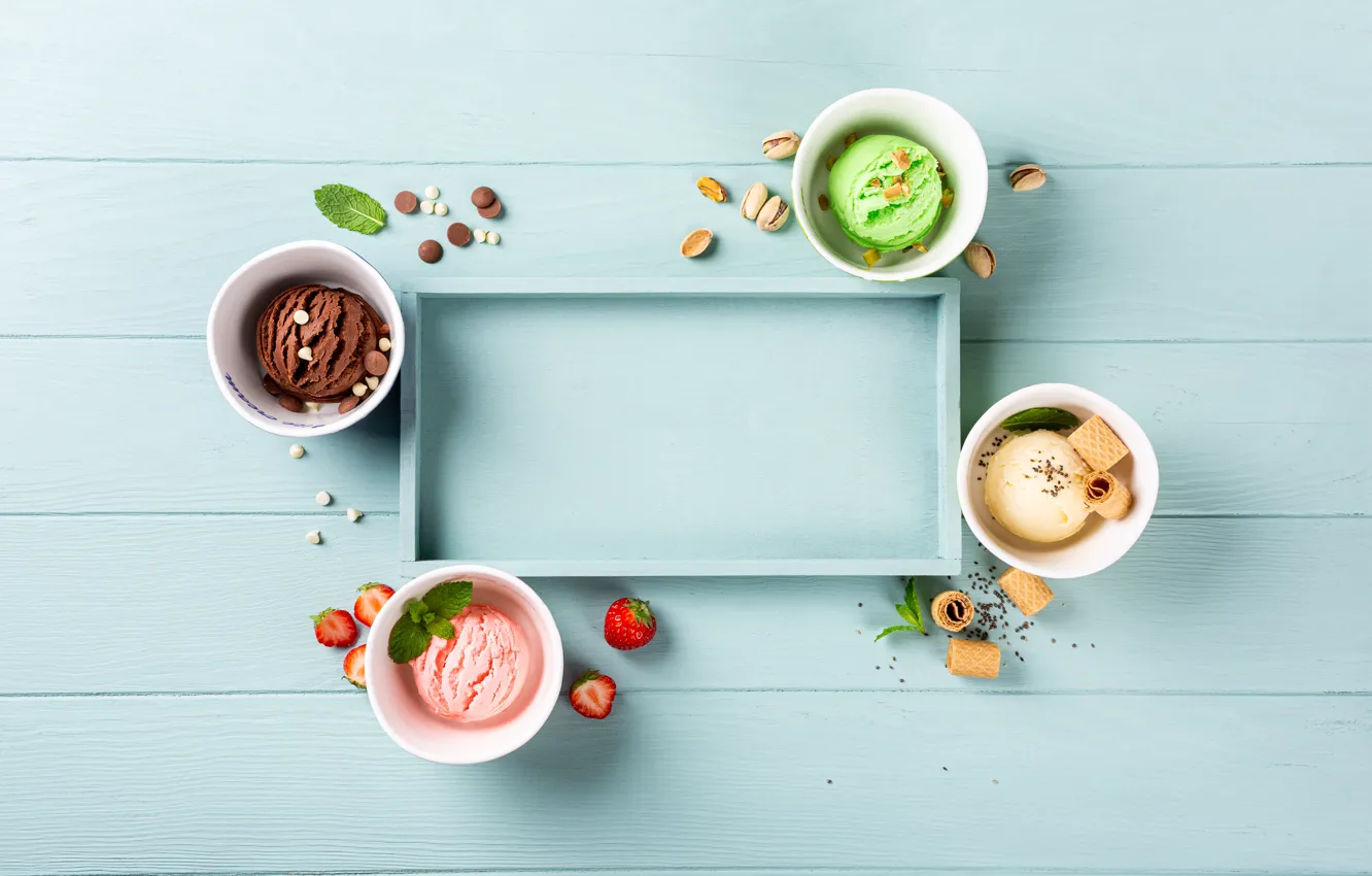 Photo wallpaper ice cream, dessert, cuts, Iryna Melnyk