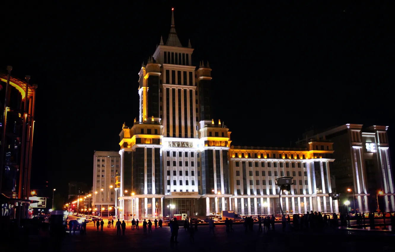 Photo wallpaper night, the evening, MSU, 2018, capital, Saransk, Mordovia, 2016