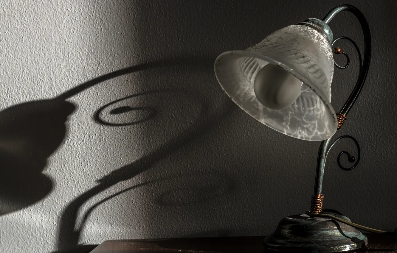 Photo wallpaper wall, lamp, shadow
