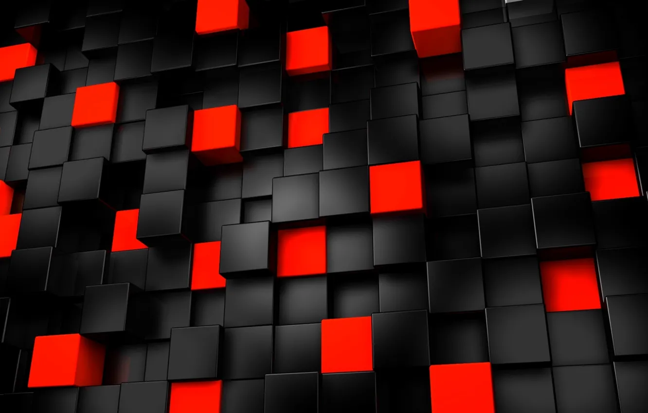 Photo wallpaper abstract, dark, cube