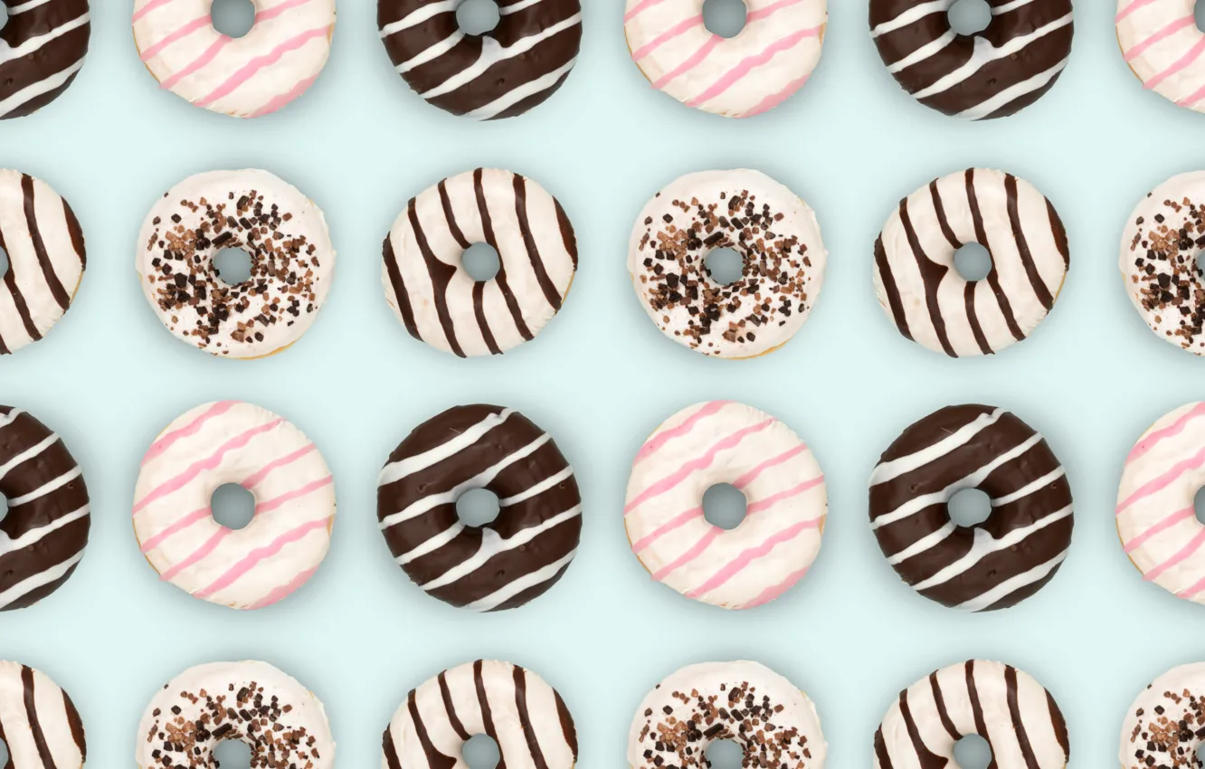 Photo wallpaper chocolate, donuts, dessert, cakes, sweet, glaze, donut