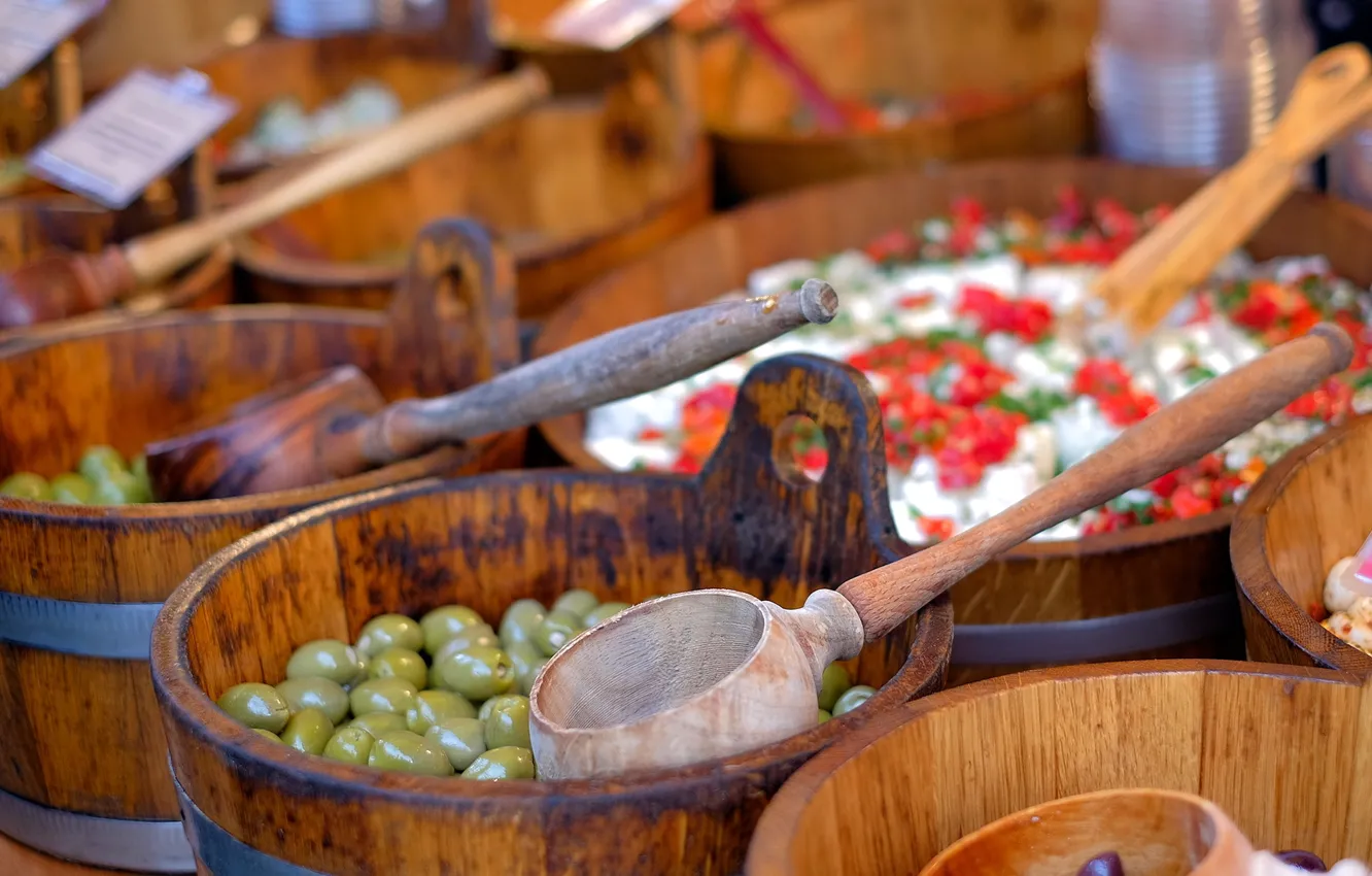 Photo wallpaper macro, background, olives