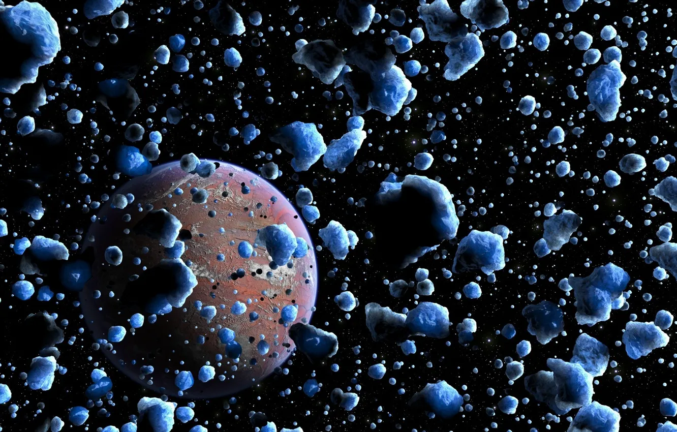 Photo wallpaper ice, the universe, planet, meteorites