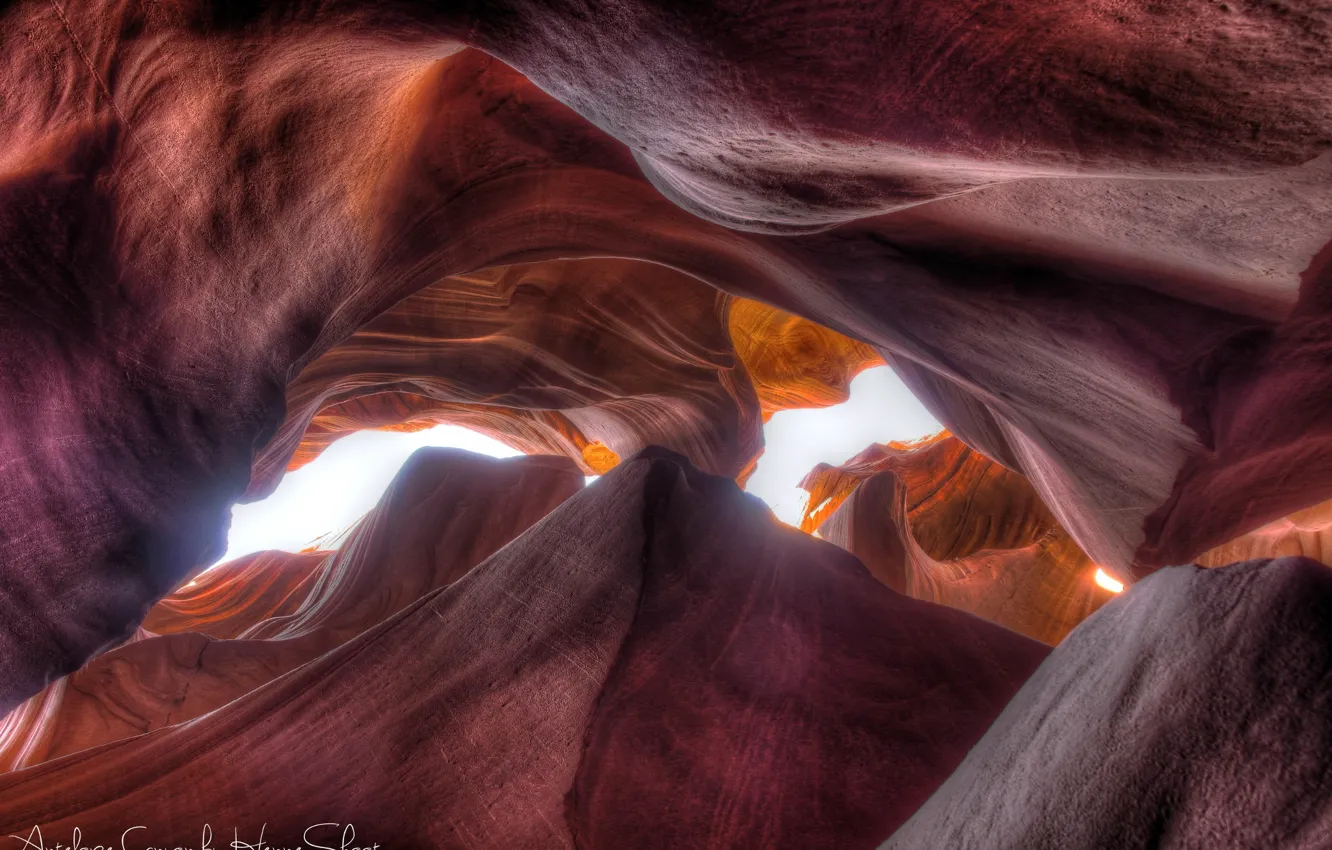 Photo wallpaper light, rocks, texture, USA, Arizona, Antelope canyon