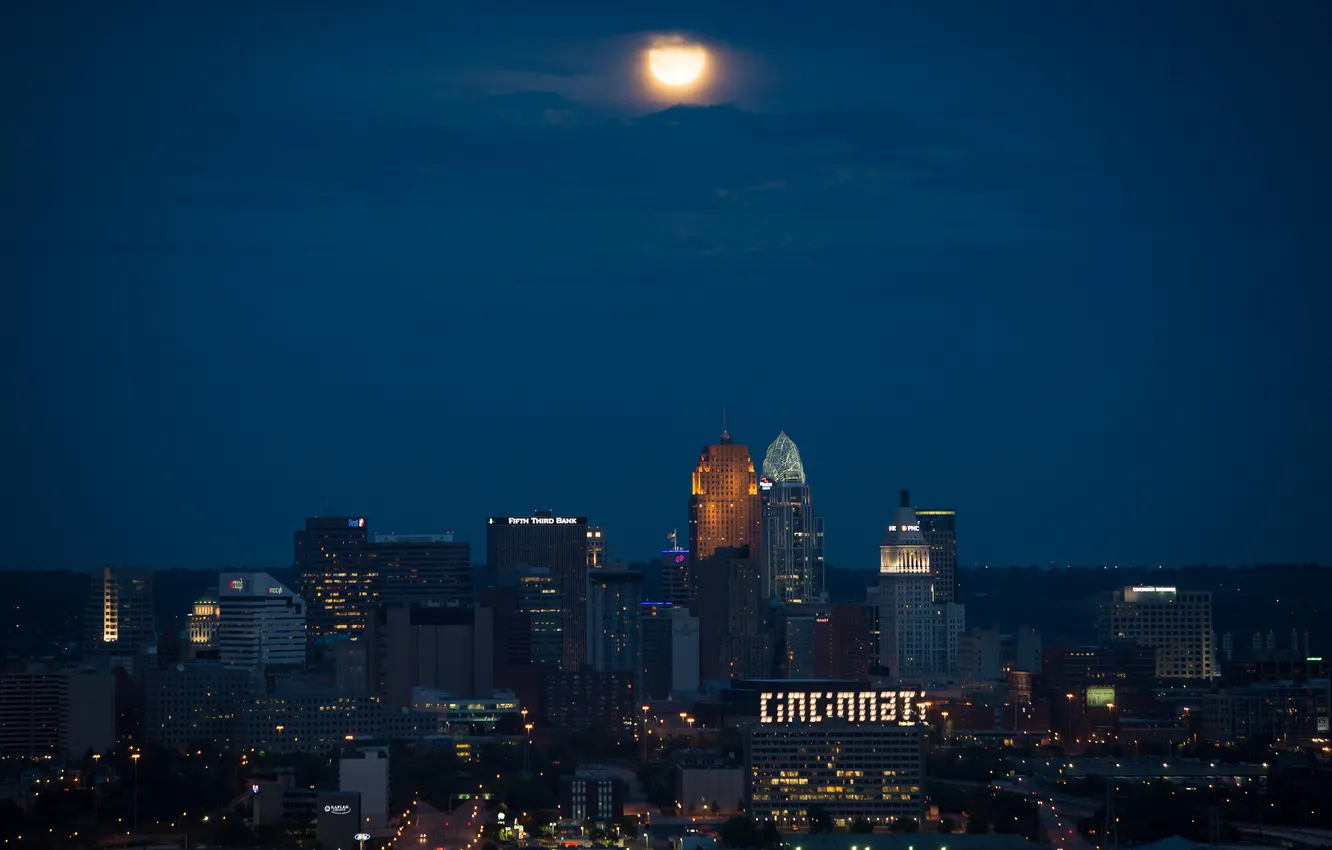 Photo wallpaper the moon, moon, Ohio, Cincinnati, Cincinnati, Ohio