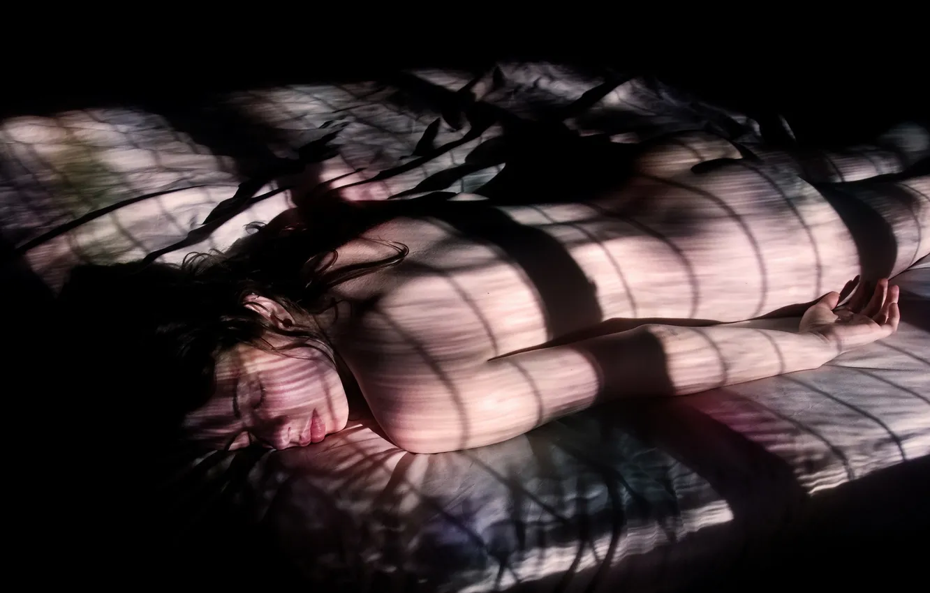 Photo wallpaper girl, light, shadow