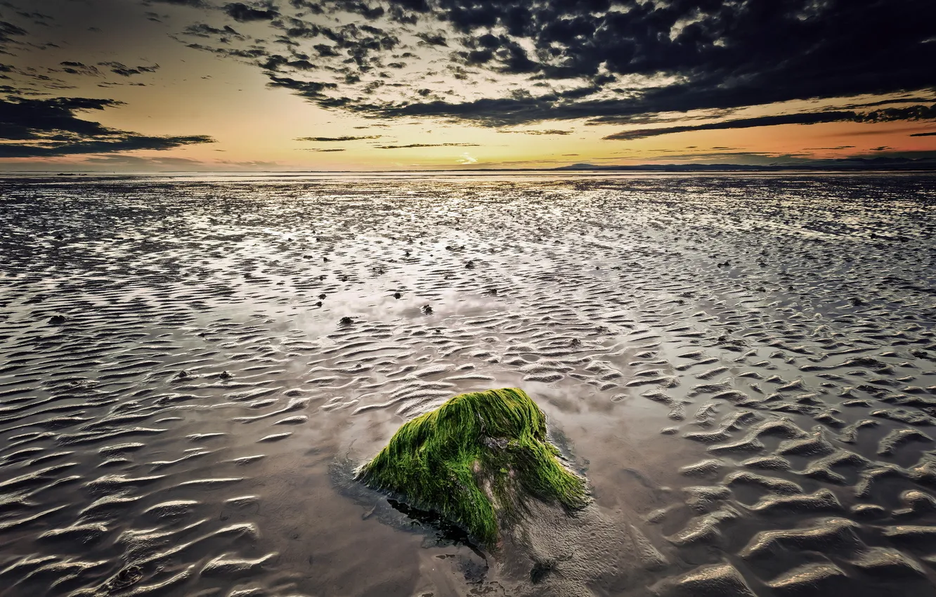 Photo wallpaper sea, landscape, sunset