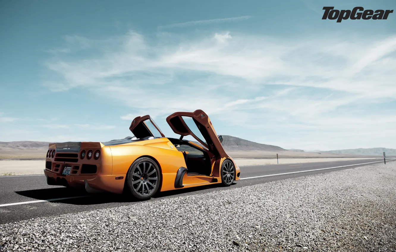 Photo wallpaper road, the sky, supercar, supercar, rear view, top gear, the best TV show, top gear