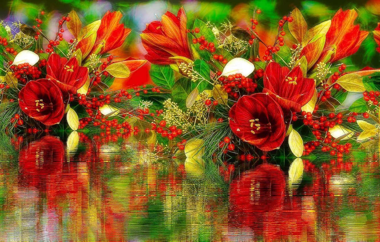 Photo wallpaper fractalius, Graphics, Flowers
