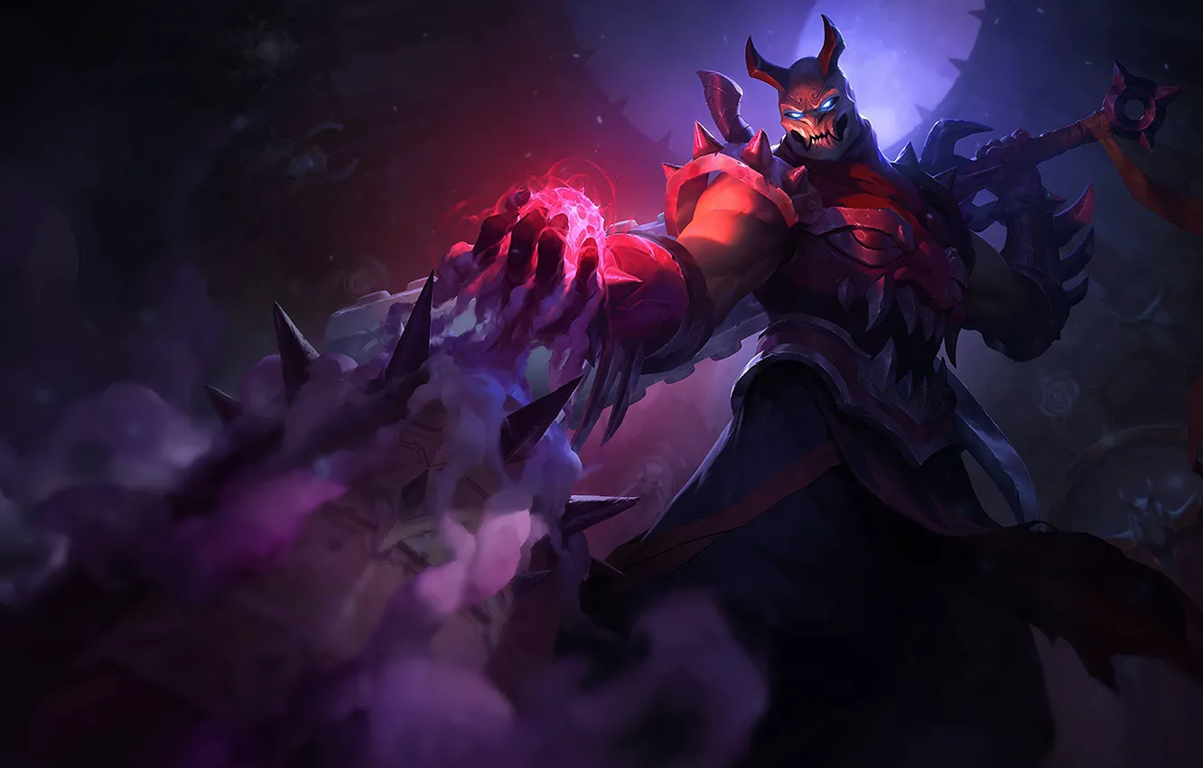 Photo wallpaper The game, Sword, Weapons, Horns, Game, Shen, League of legends, Weapon