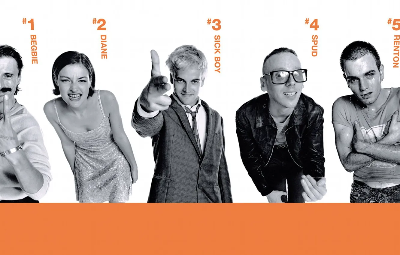 Wallpaper Ewan McGregor, 1995, Robert Carlyle, Trainspotting, Diane