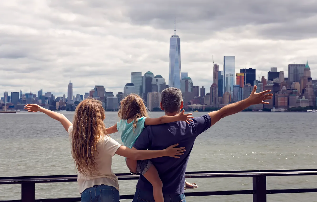 Photo wallpaper the city, family, New York, bokeh, Susana of the Key