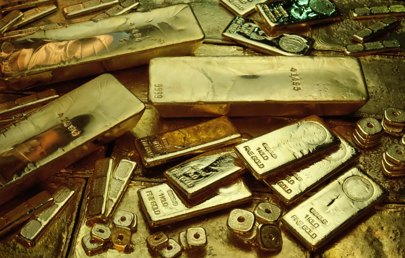 Photo wallpaper gold, bars