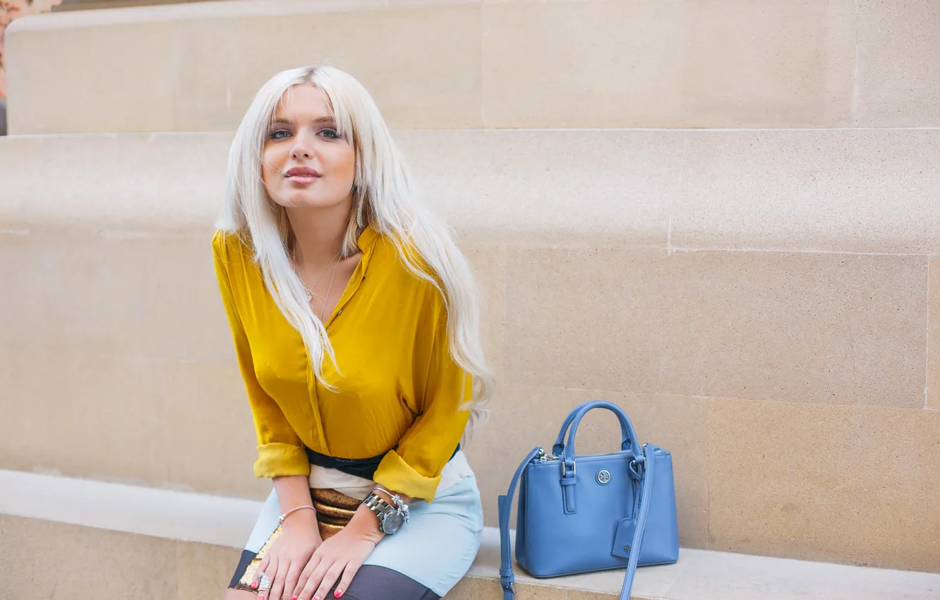 Photo wallpaper girl, face, style, background, hair, blonde, cutie