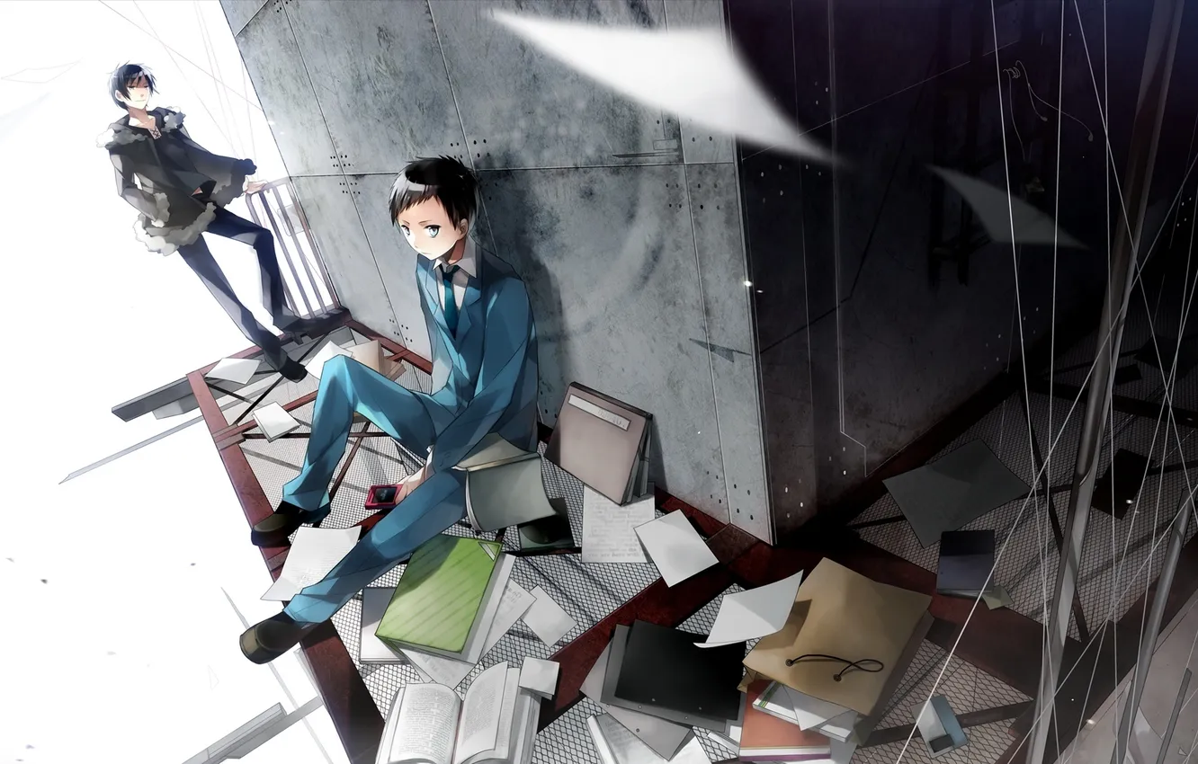 Photo wallpaper leaves, Durarara, Iza, Mikado