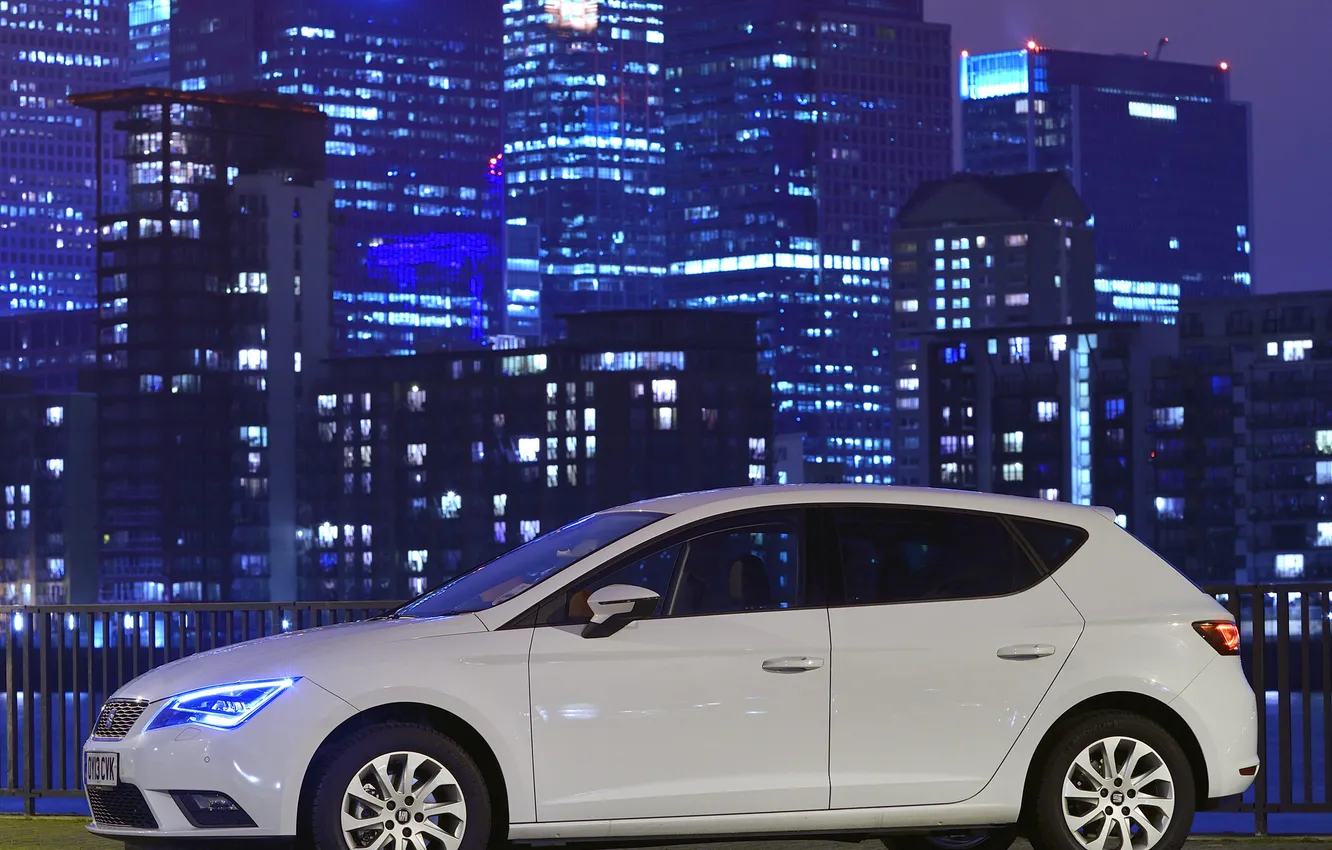 Photo wallpaper auto, white, seat, Leon, Seat