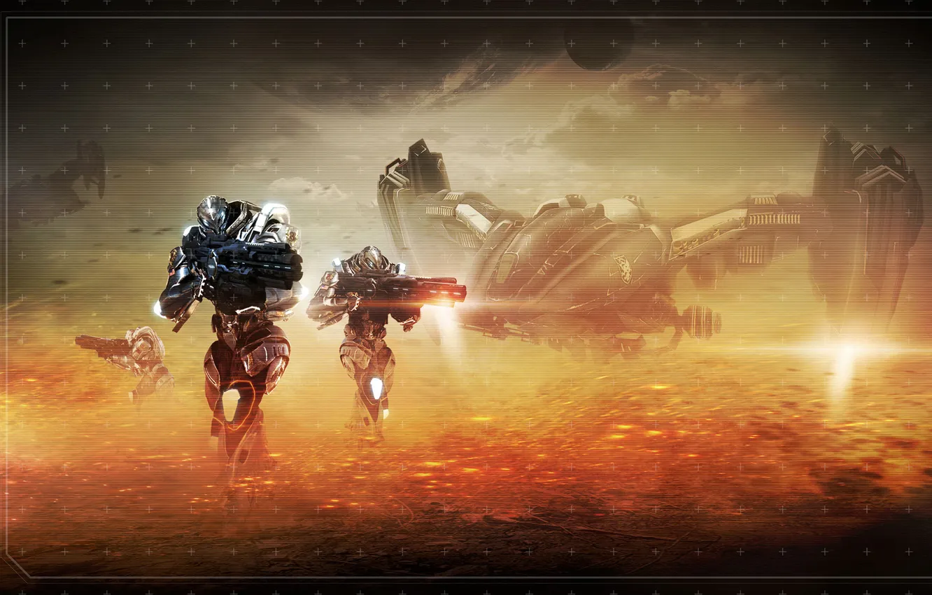 Photo wallpaper future, fiction, soldiers, Section 8, spaceship