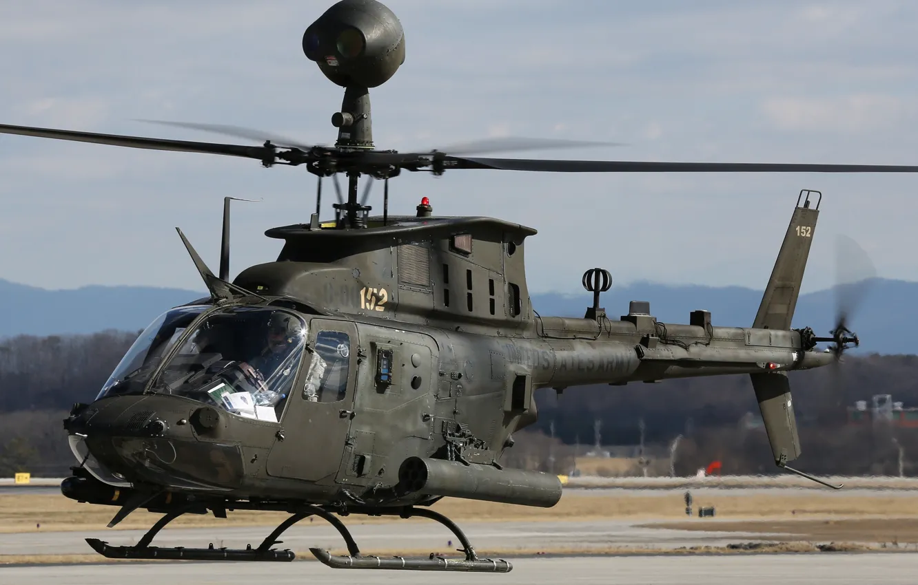 Photo wallpaper helicopter, American, multipurpose, Bell, easy, OH-58, Kiowa