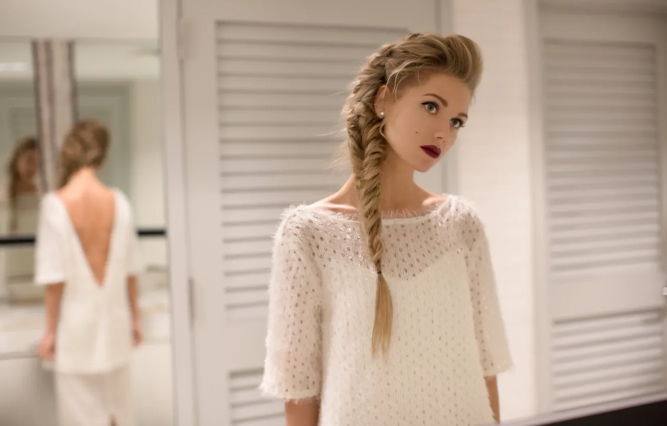 Photo wallpaper girl, braid, actress, Kristina Asmus