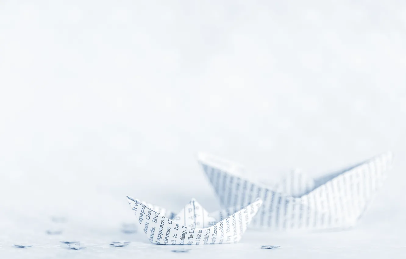 Photo wallpaper paper, ship, origami