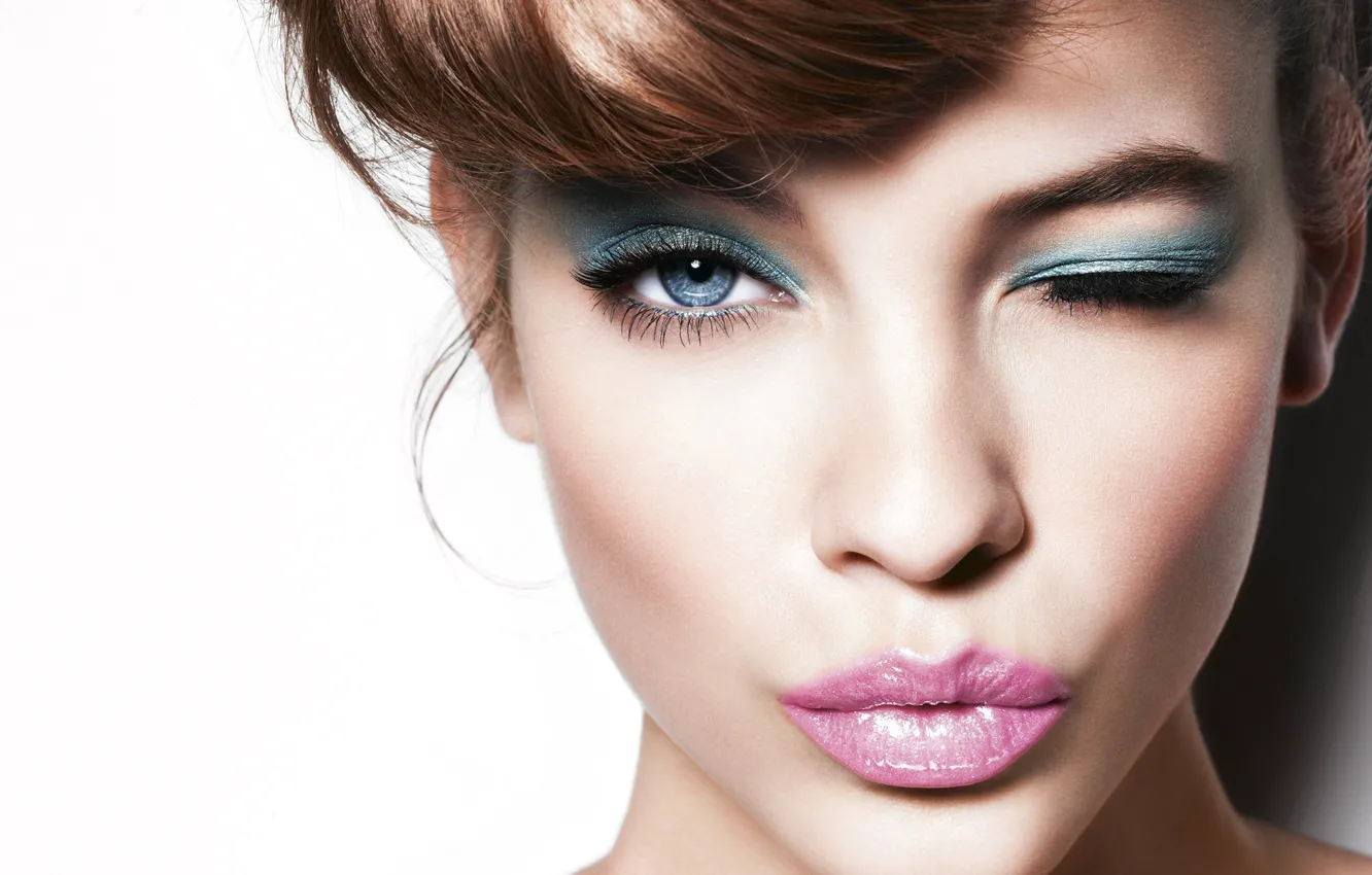 Photo wallpaper look, face, makeup, lips