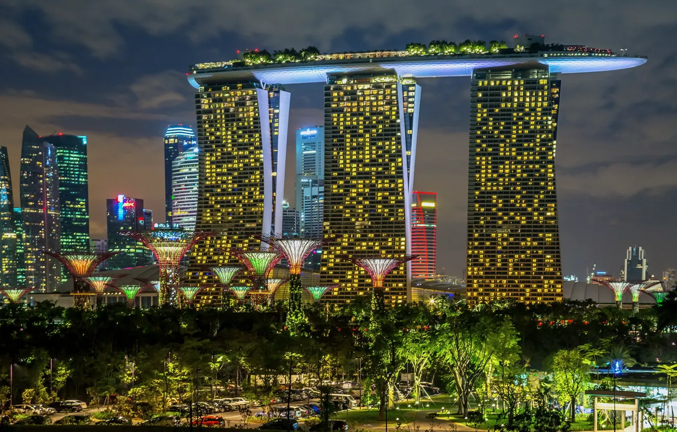 Photo wallpaper the city, Singapore, Garden and the Sand