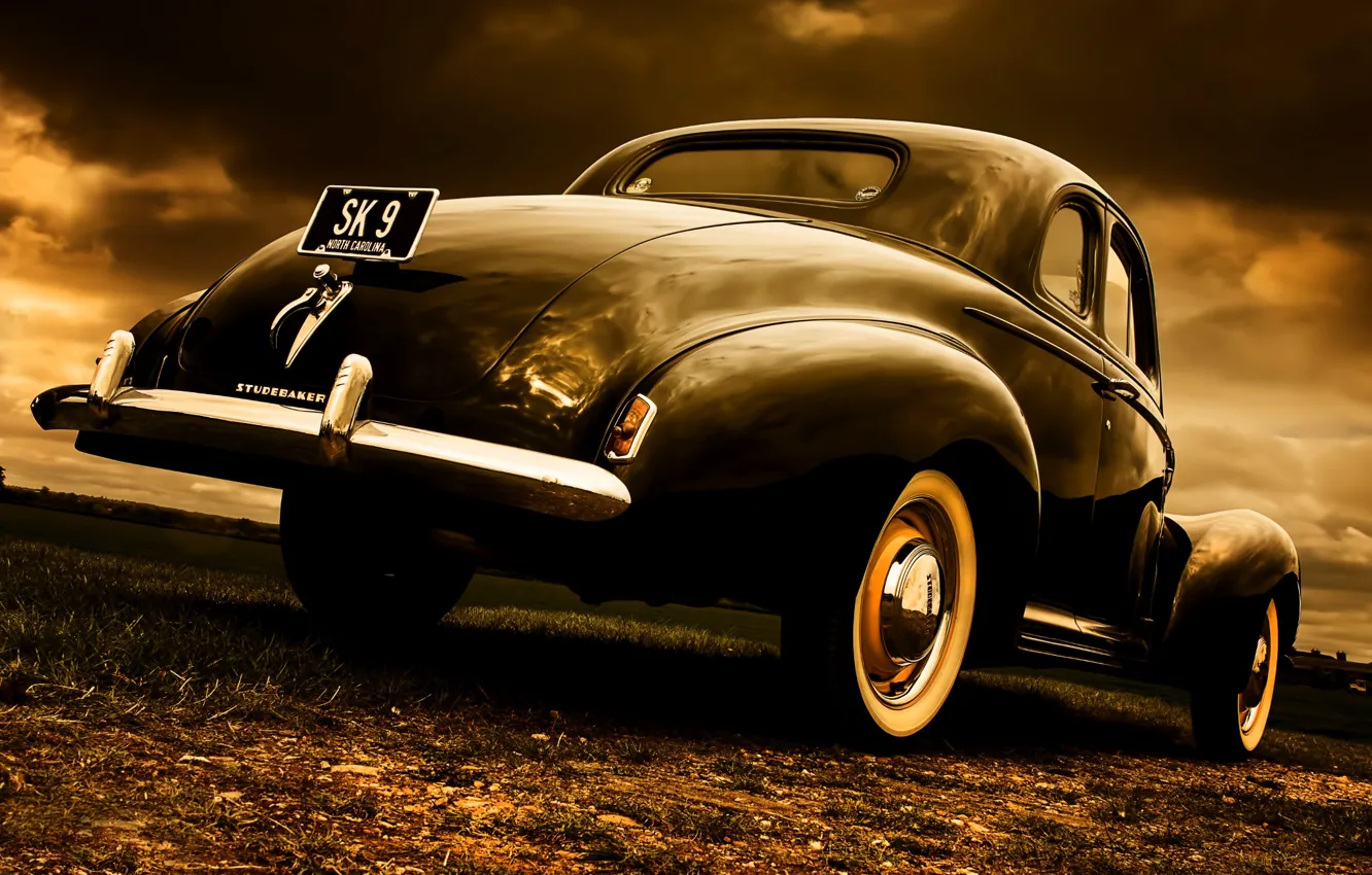 Photo wallpaper style, retro, Coupe, Studebaker, 1940