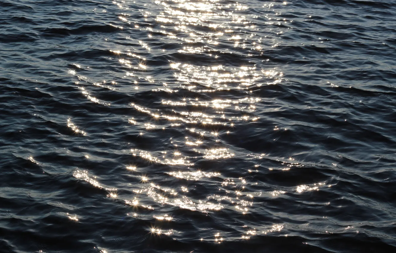 Photo wallpaper glare, surface, river, Water, Volga