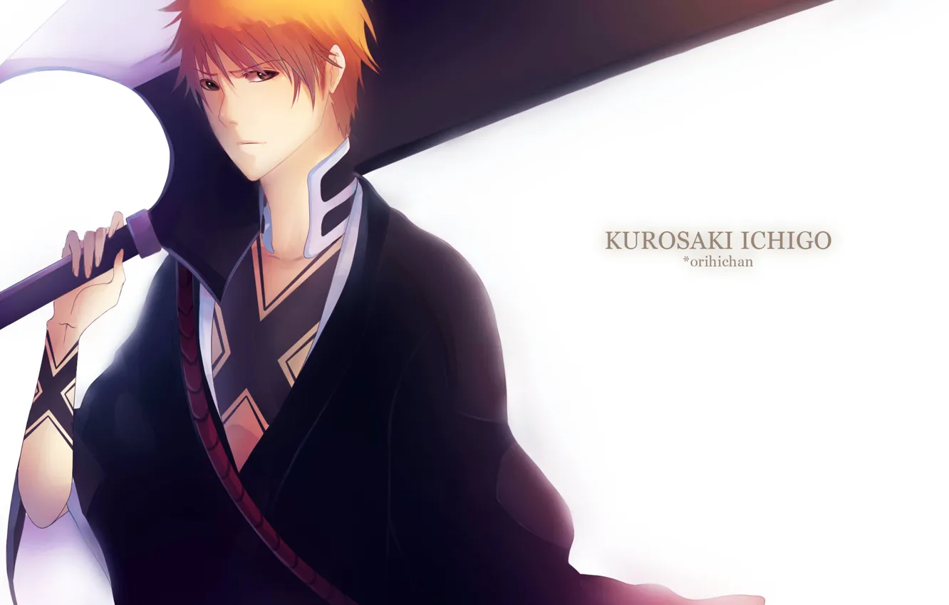 Photo wallpaper look, weapons, sword, tattoo, guy, Bleach, Bleach, Kurosaki Ichigo