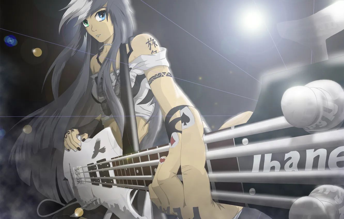 Photo wallpaper music, guitar, anime, tattoo, rock