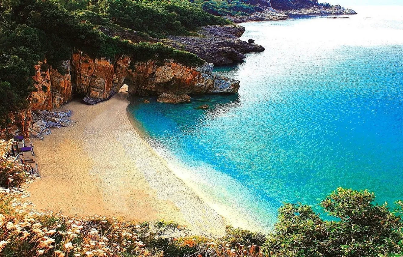 Photo wallpaper beach, sea, Location