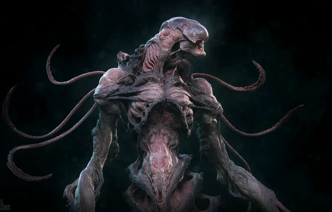 Photo wallpaper being, tentacles, Keos Masons, Deep Angel