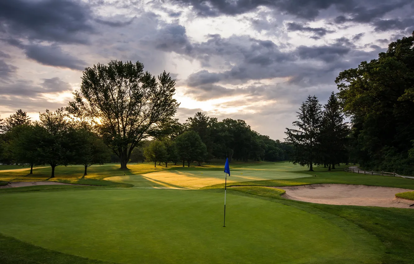 Photo wallpaper field, landscape, Golf