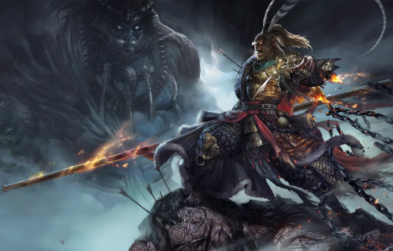 Photo wallpaper fantasy, Wukong, Monkey King
