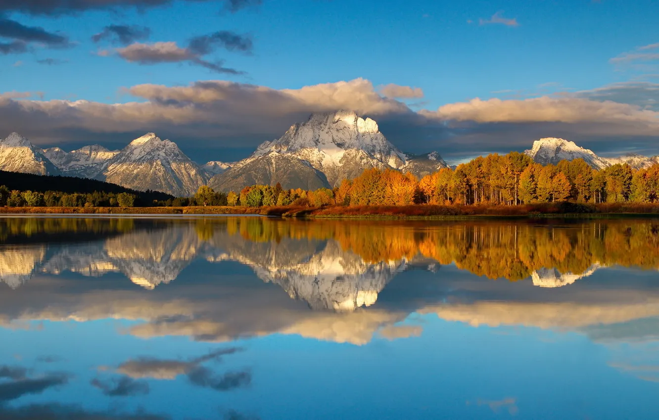 Photo wallpaper landscape, mountains, lake