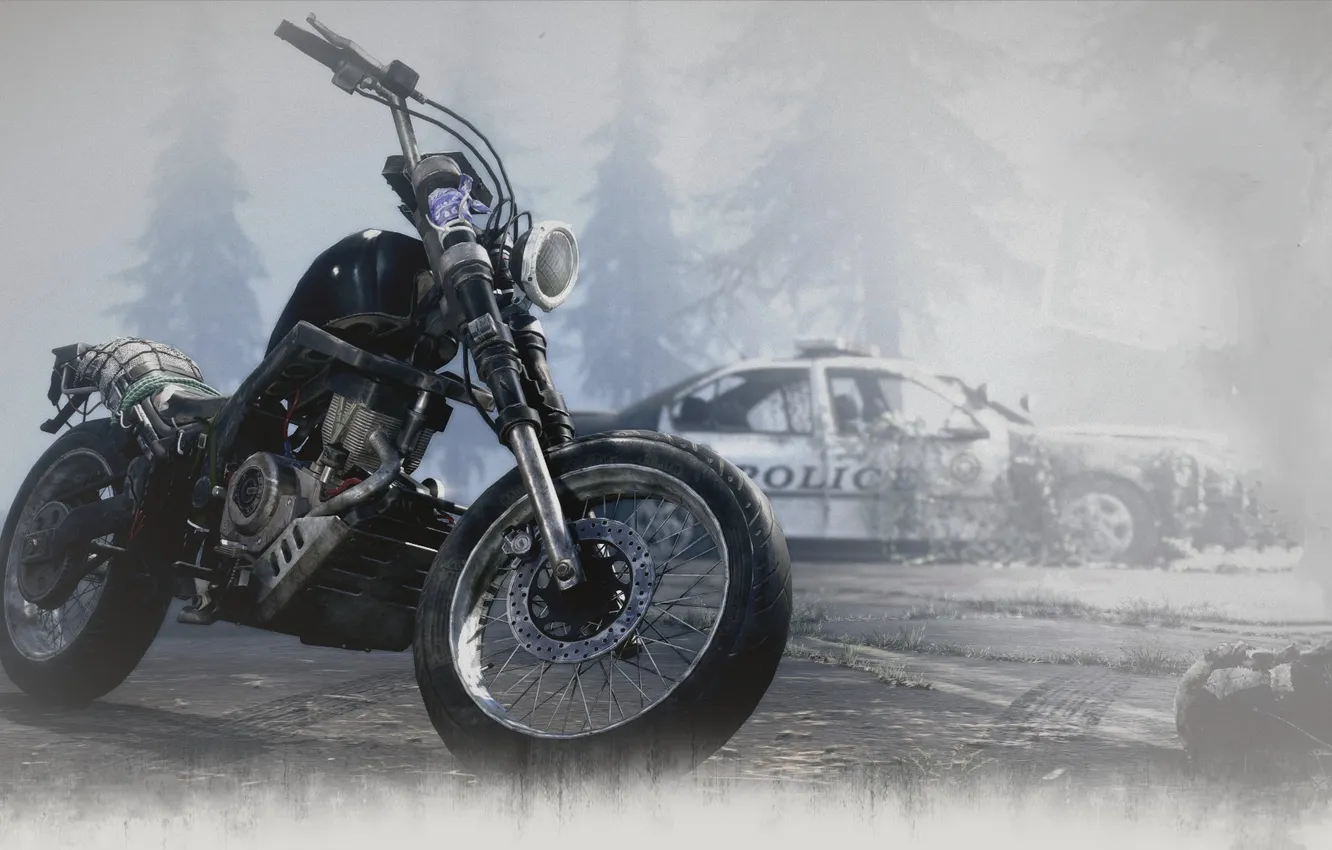 Photo wallpaper car, bike, post apocalypse, Days Gone