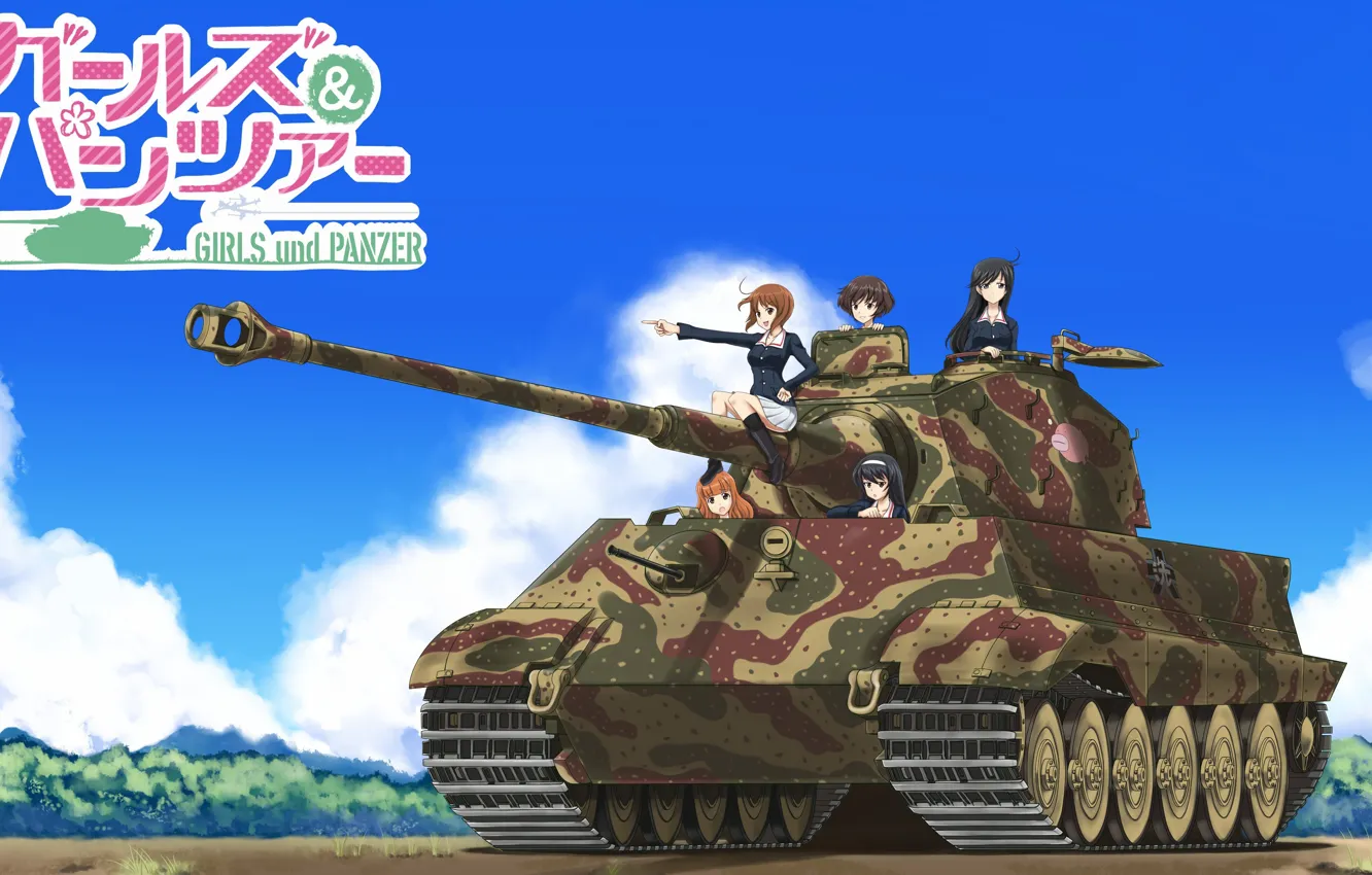 Photo wallpaper kawaii, girl, weapon, anime, cute, tank, japanese, Girls and Panzer