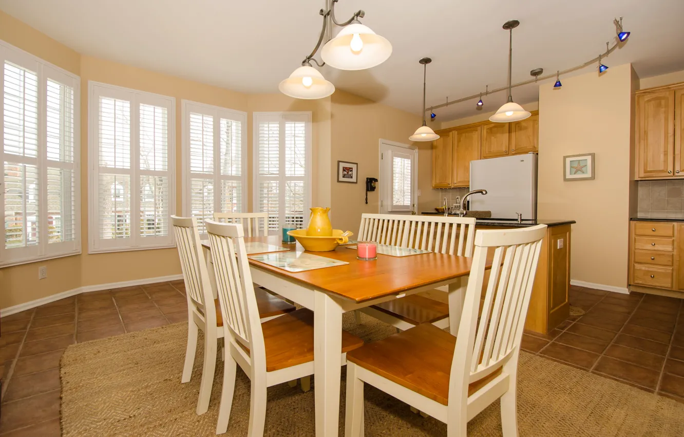 Photo wallpaper design, style, interior, kitchen, dining room, Bay window