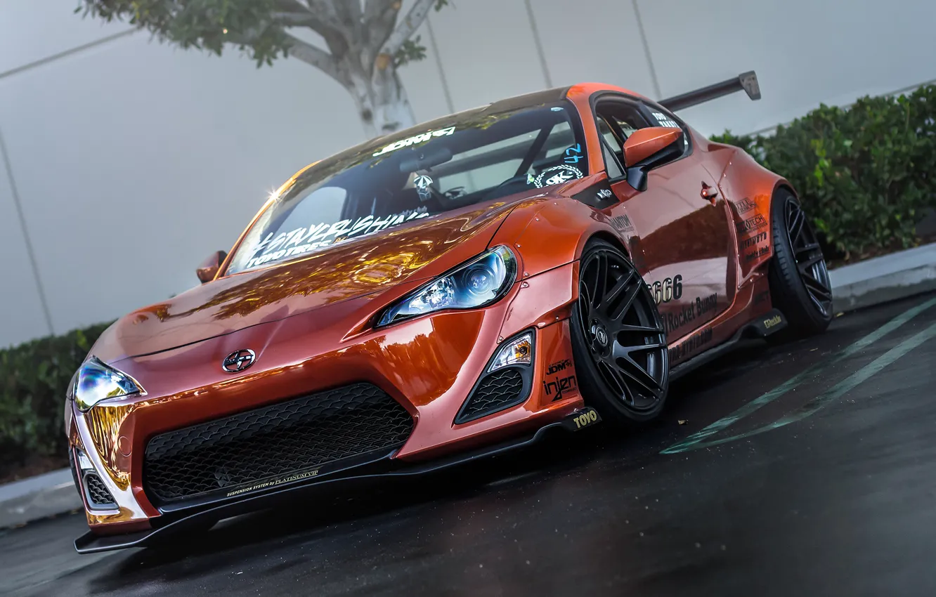 Photo wallpaper orange, tuning, tuning, front, orange, Scion, Scion, fr-s