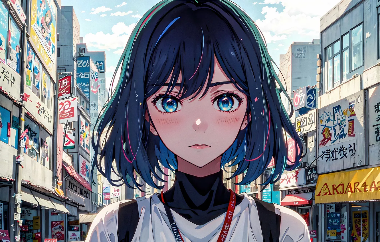 Photo wallpaper girl, face, anime, art
