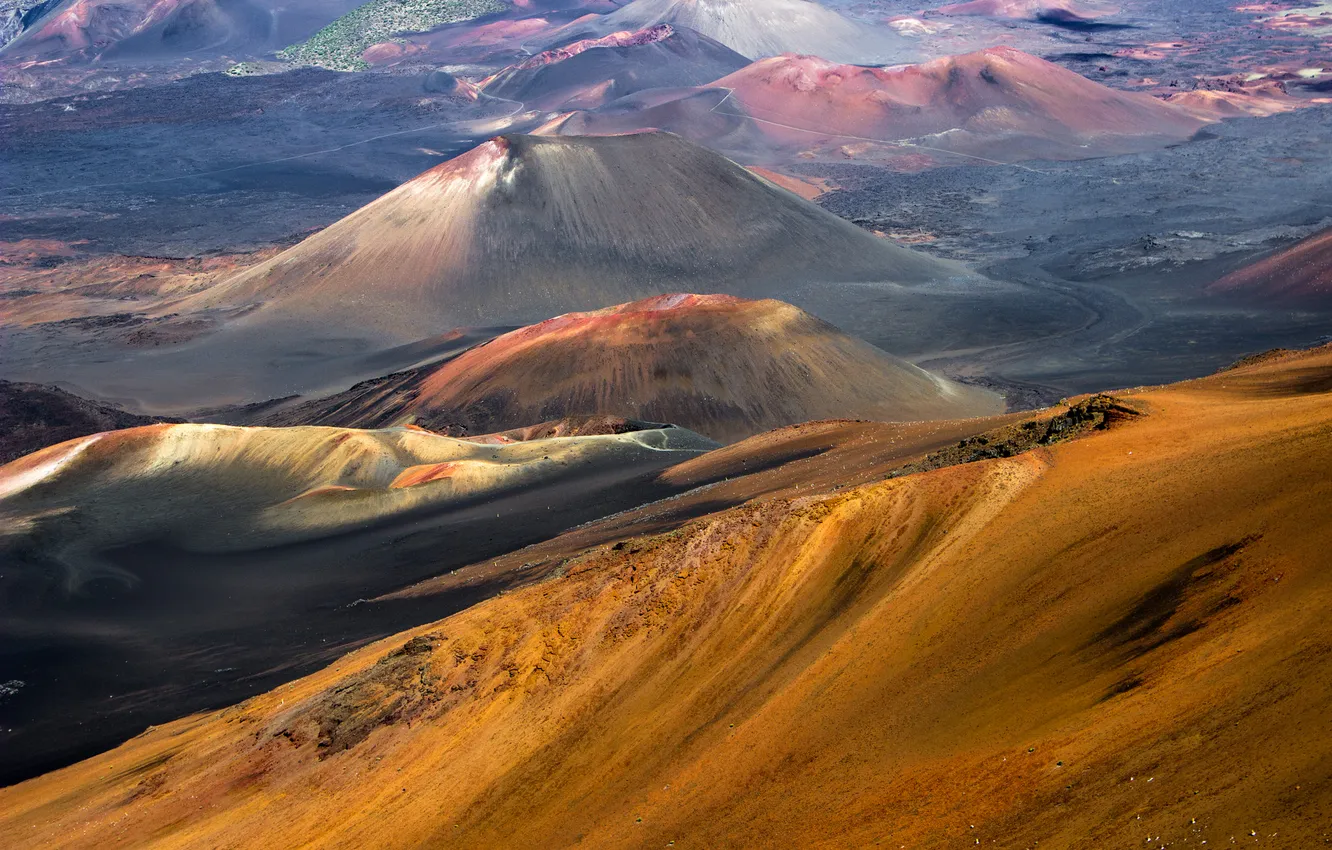 Photo wallpaper mountains, paint, color, slope, relief