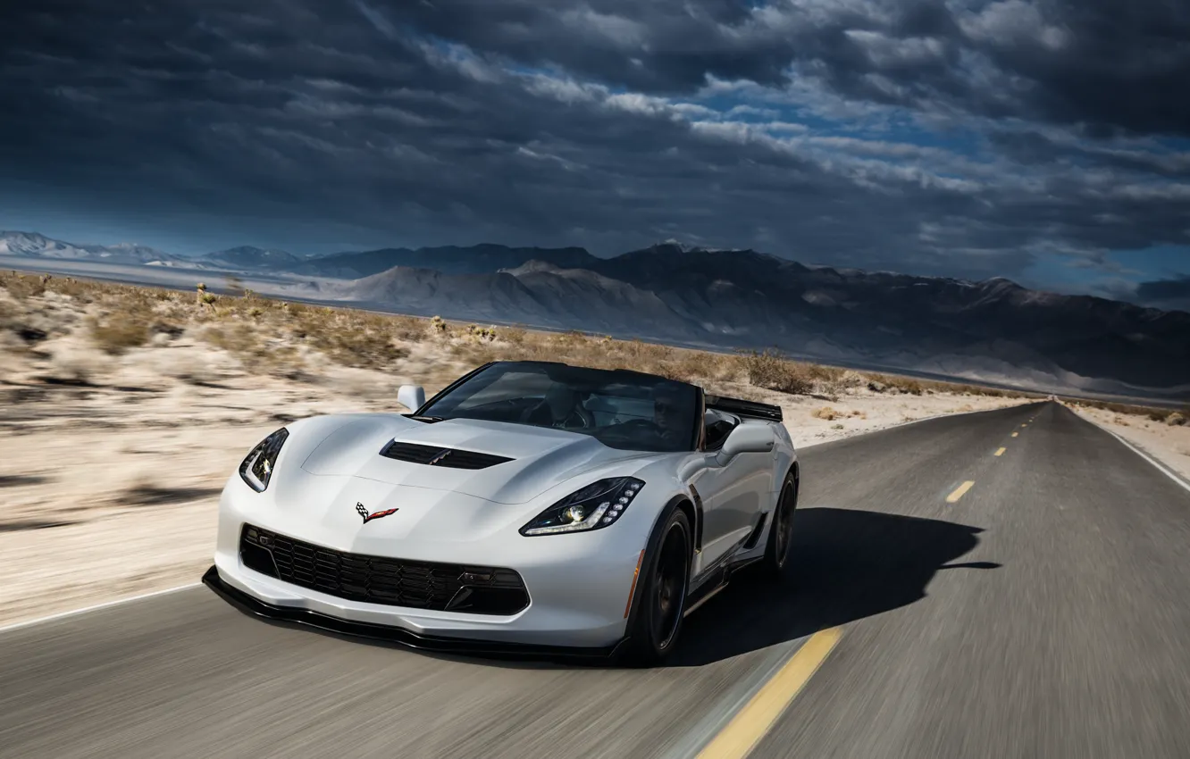 Photo wallpaper road, speed, Z06, Corvette, Chevrolet, supercar, car, Convertible